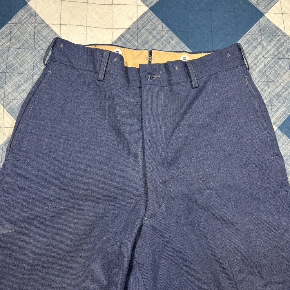 VTG 50s Korean War USN US Military Officers Pants Heavy Work GABARDINE Trousers